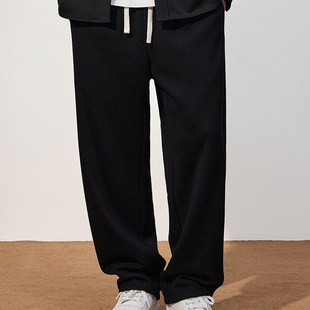 TRENDIANO2025秋冬新款重磅真丝羊绒高级感男款弯刀裤 1SE4060870