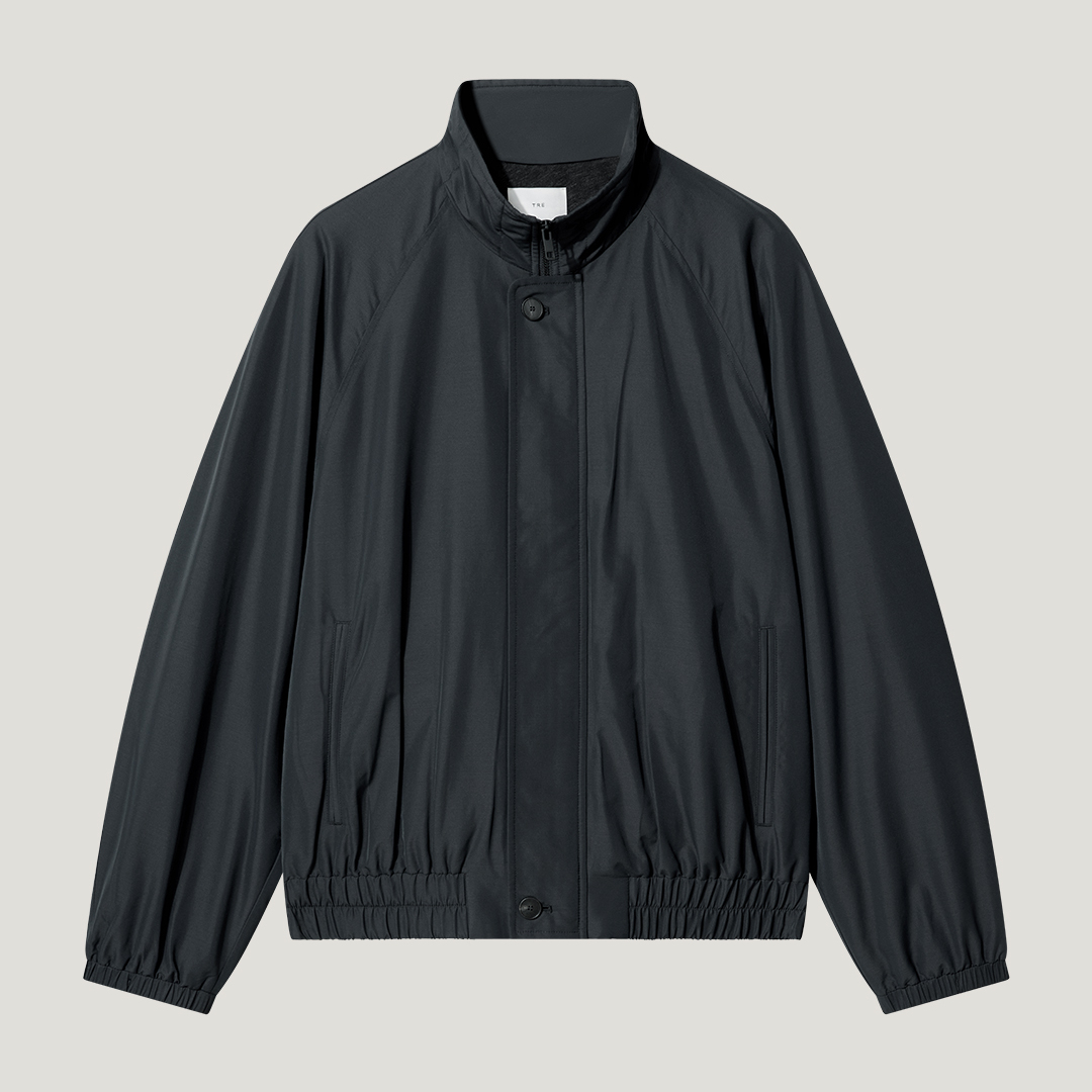 TRENDIANO2025秋冬新款真丝羊毛夹棉宽松男款短外套 1SC440205H