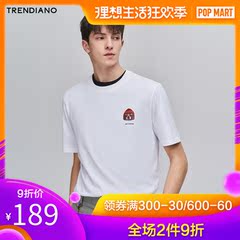 TRENDIANOxPETS ROCK合作款2019年春夏男装潮宠图像纯棉圆领T恤男