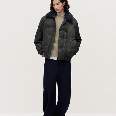 秋冬新款白鸭绒毛领羽绒服