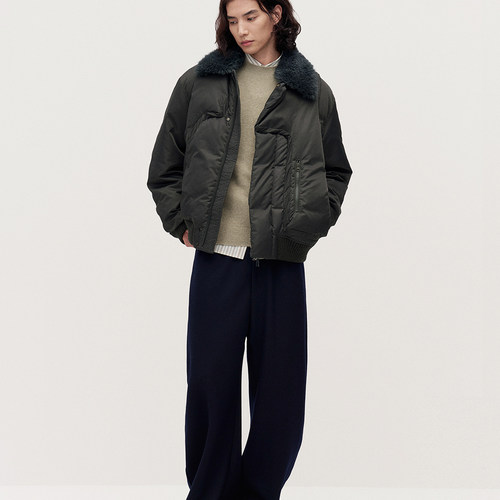 秋冬新款白鸭绒毛领羽绒服