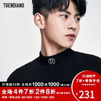 TRENDIANO Tide thương hiệu 2019 mới mùa xuân nam đứng thư cổ áo áo thun áo len giản dị áo len nam triều - Cặp đôi áo len áo len mỏng