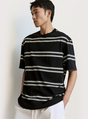 TRENDIANO宽间条平纹宽松廓形短袖T恤 1SM2020300