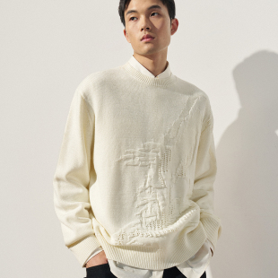 1ST3031010 套头衫 TRENDIANO2025秋冬新款 羊毛毛织立体设计感男款