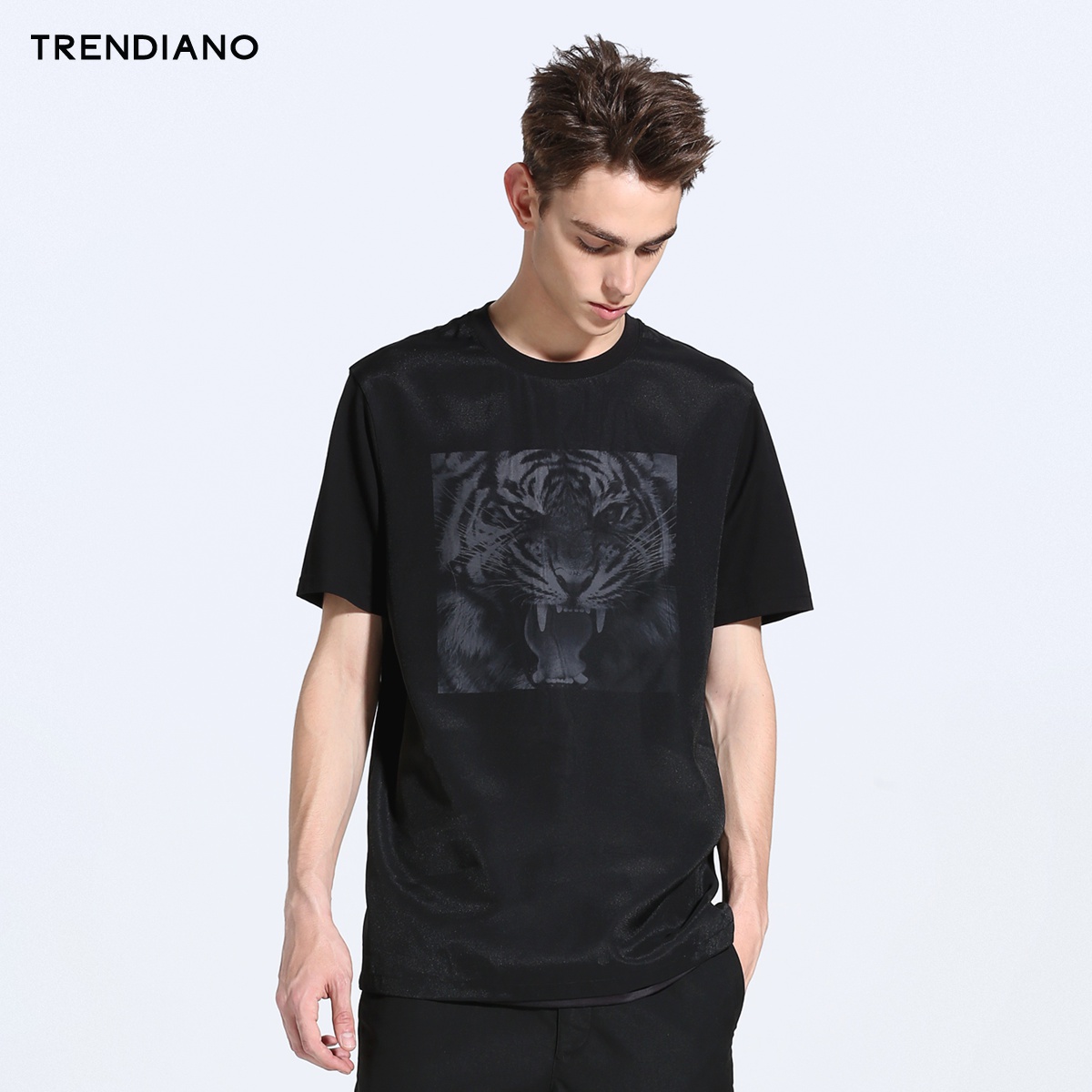 TRENDIANOÐÂ2018ÄÐ×°ÏÄ×°¿íËÉË«²ãÆ´½Ó»¢Í·Ô²Áì¶ÌÐäTÐô3GC102468P