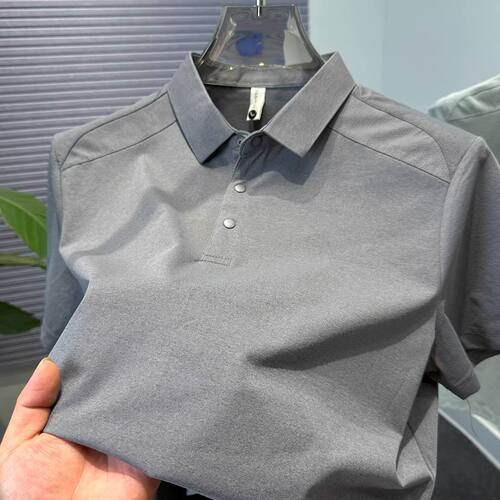 2026新款运动吸汗无痕领POLO衫短袖t恤男衬衫男纯色拼接百搭夏装