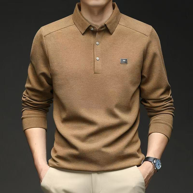 德绒长袖秋冬男休闲高档Polo衫潮流百搭纯色商务时尚翻领上衣t恤,男装,Polo衫,淘宝优惠券,粉丝福利购,淘宝优惠卷