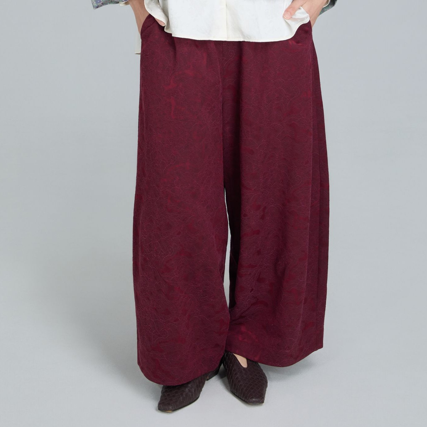 素心从简-中国风复古提花阔腿裤GB3BV020935