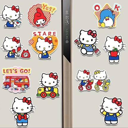 很OK！kitty酱!又被硬控啦!一整套12个hellokitty冰箱贴直接拿下