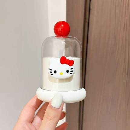 被这个hellokitty牙签盒可爱到了！奶油风太磕我了～牙线收纳盒