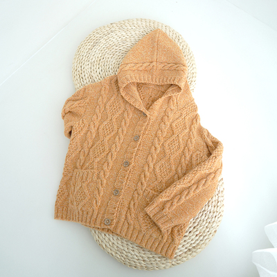 安吉列儿童带帽开衫毛线