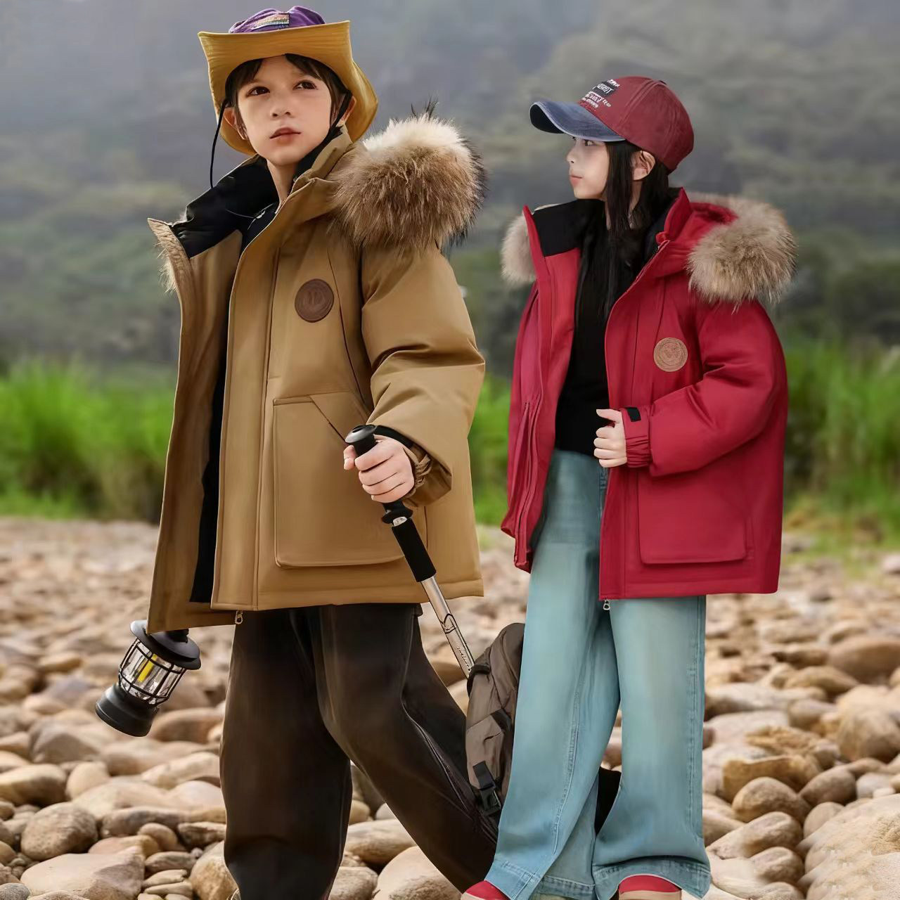 NEXT SHINE儿童羽绒服男童中长款洋气中大童装小女孩加厚保暖外套