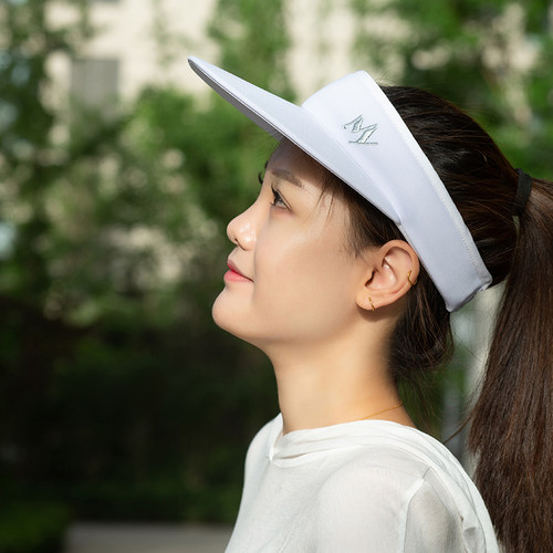韩国高尔夫球帽女时尚大帽檐防晒无顶帽golf户外休闲白色棒球帽子