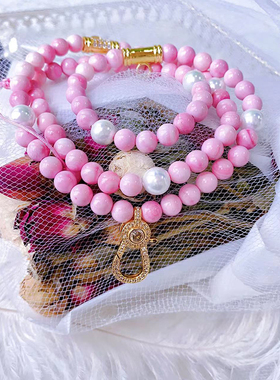粉贝金色项链挂链链子饰品
