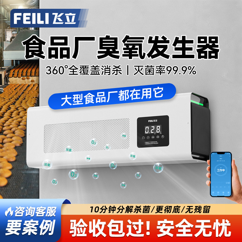 飞立臭氧发生器食品厂壁挂臭氧消毒机车间杀菌活氧等离子除臭机BT
