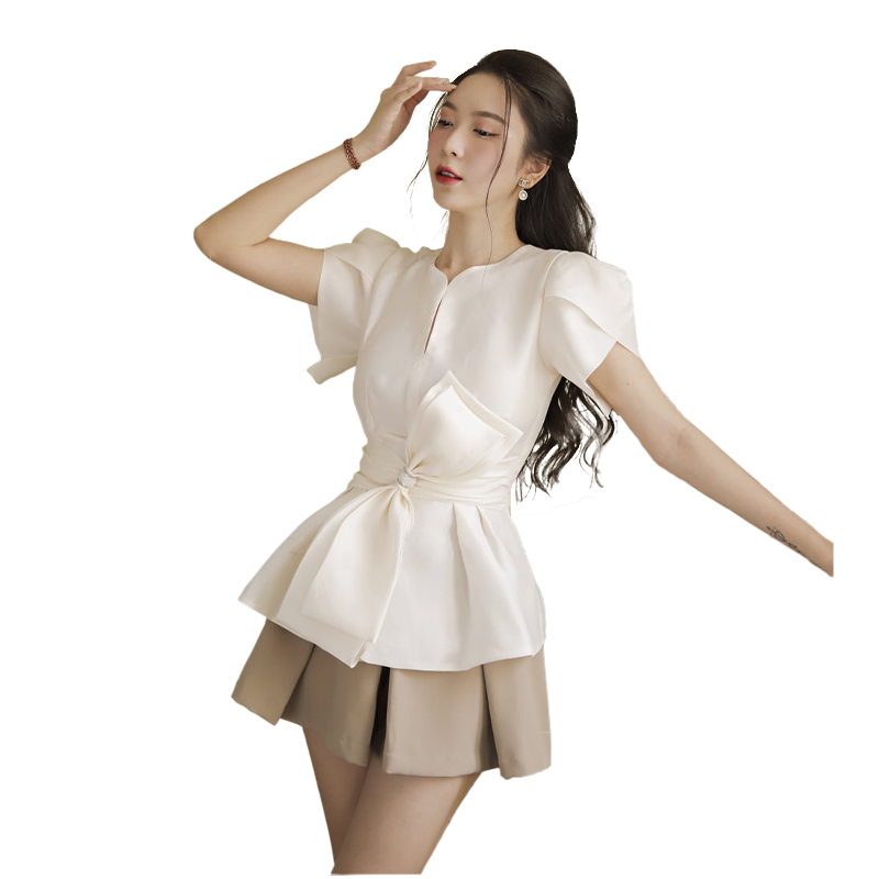 春夏新品通勤白衬套装超短裙