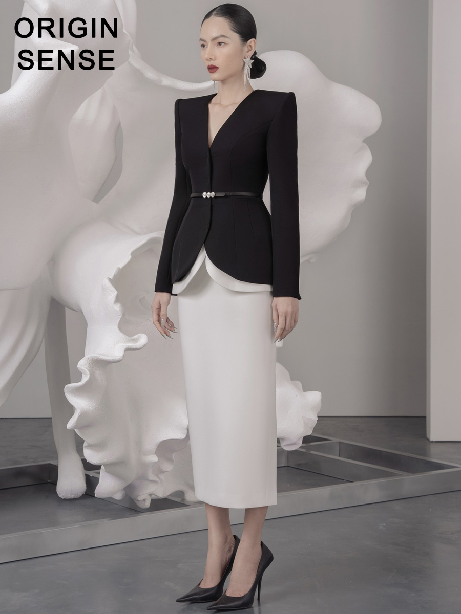 知觉之门精致黑色西装两件套