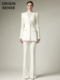 知觉之门 子两件套 裤 轻奢高档重工钉珠装 饰垫肩事业女纯白色西装