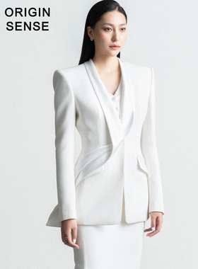 知觉之门小众设计师风气场大女主职场演讲出镜轻奢修身西装两件套