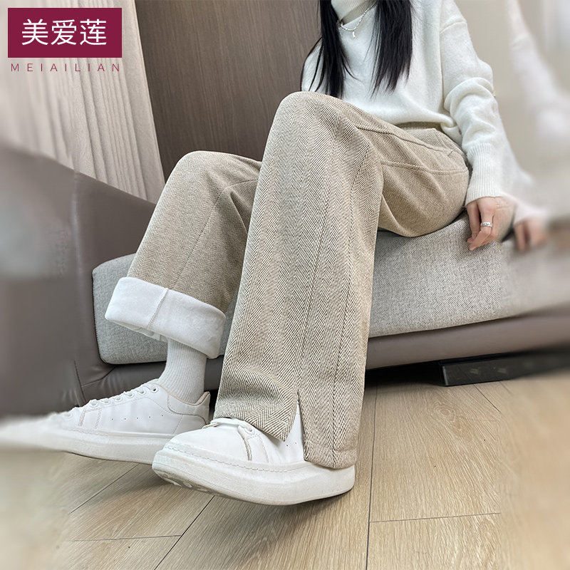 阔腿裤秋冬长裤女毛呢裤呢子裤