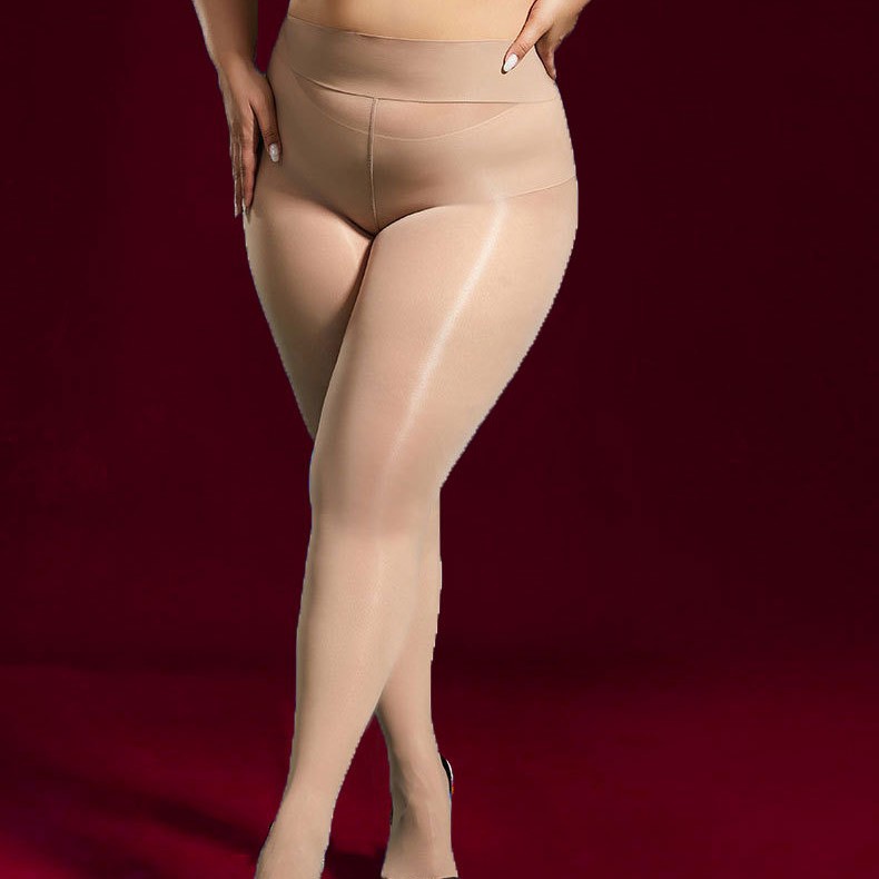 大码马油袜250斤油光油亮肤色连裤丝袜丝滑912针黑丝打底裤8D