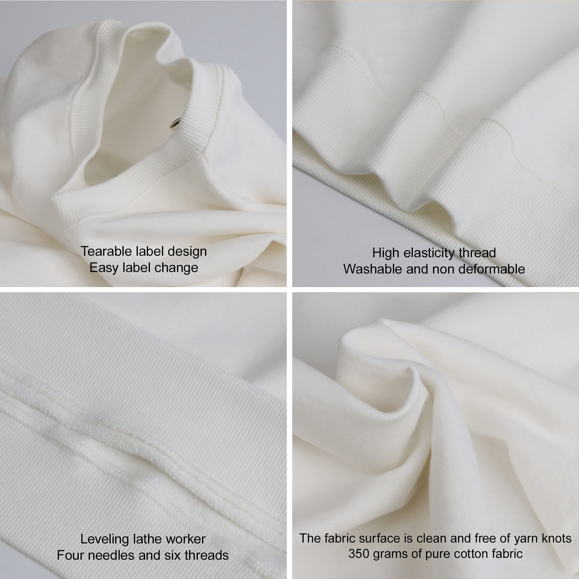 外贸大码女装高级感g重磅纯棉圆领卫衣男女情侣款宽松长袖上衣