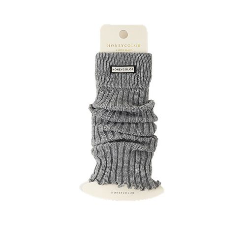 灰色袜套女长筒小腿袜腿套秋冬加厚保暖洛丽塔Lolia堆堆袜套冬季