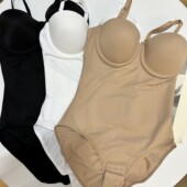 欧美跨境收腹束腰露肩礼服伴侣带胸罩吊带连体束身打底内衣女