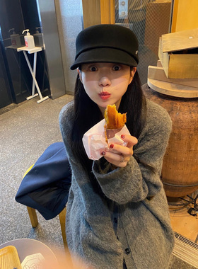 羊毛呢马术帽子女秋冬韩版小香