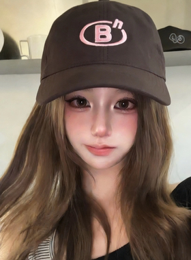 韩国ins博主黑色棒球帽女百搭大头围显脸小软顶帽子遮阳鸭舌帽男