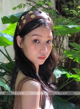 韩系ins博主款高级感复古花朵宽边发箍女高颅顶头箍气质发卡发饰