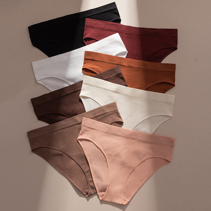 无缝螺纹透气纯棉裆女士内裤中腰大码包臀运动三角裤棉裆翘臀,女士内衣/男士内衣/家居服,女三角裤,淘宝优惠券,粉丝福利购,淘宝优惠卷