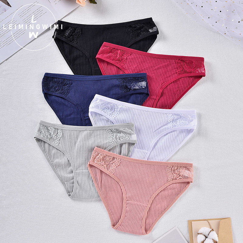 纯棉女士内性感中腰性感蕾丝透气舒适无痕内裤女三角裤女跨境爆款