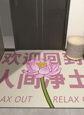 创意个性入户门地垫家用玄关进门防滑垫耐脏吸水易打理硅藻泥地垫