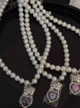 Hellokitty珍珠项链轻奢小众设计感叠戴款女