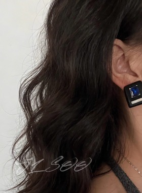 JLSOO彩色树脂糖块宝石装饰耳夹时尚个性彩色耳饰女