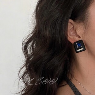 JLSOO彩色树脂糖块宝石装饰耳夹时尚个性彩色耳饰女