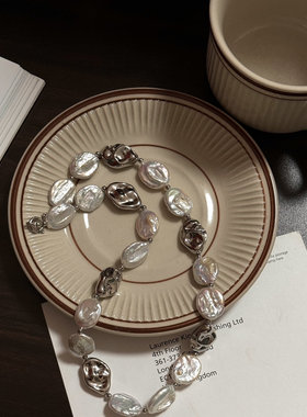 复古风不规则巴洛克珍珠项链