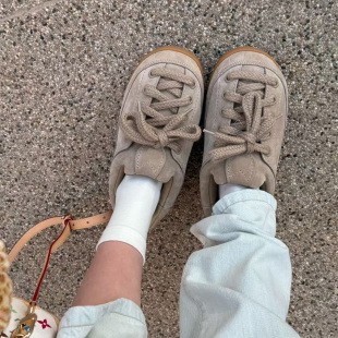 一脚蹬休闲板鞋 小胖丁面包鞋 厚底增高单鞋 百搭2025新款 女 复古时尚