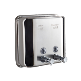 邦悦不锈钢皂液器挂式 酒店浴室给皂机洗手液瓶 卫生间沐浴露盒