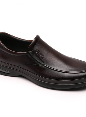 意大利进口沙驰男鞋2025秋款牛皮超轻底气垫减震商务休闲皮鞋套脚