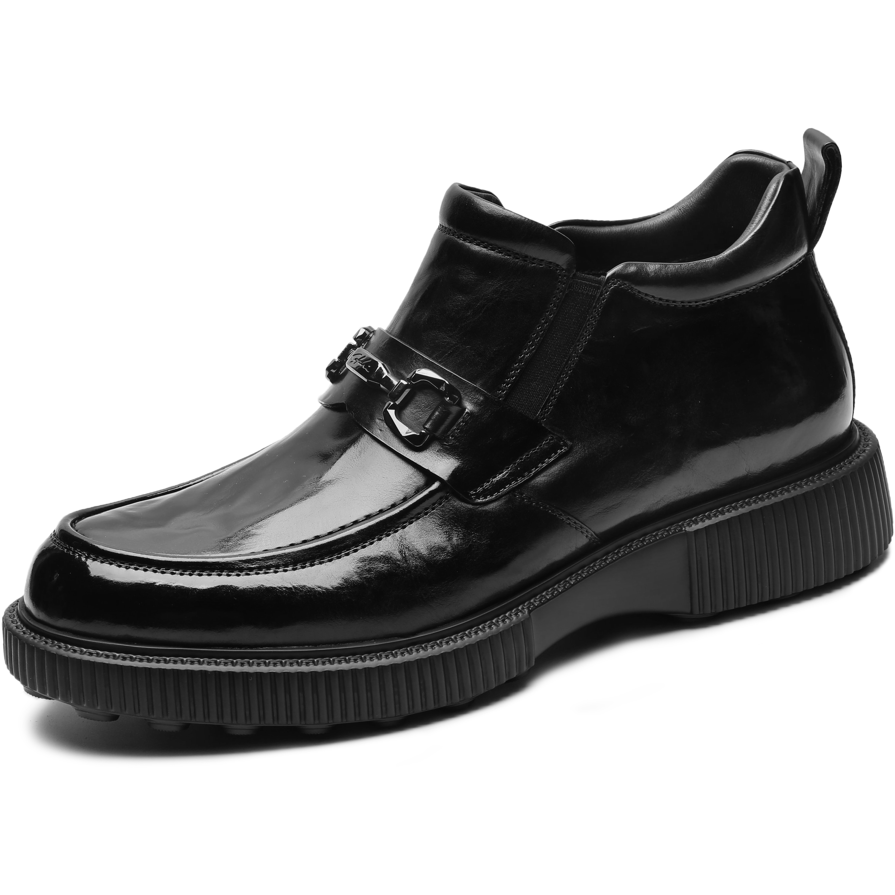 沙驰马衔扣商务休闲棉皮鞋靴子