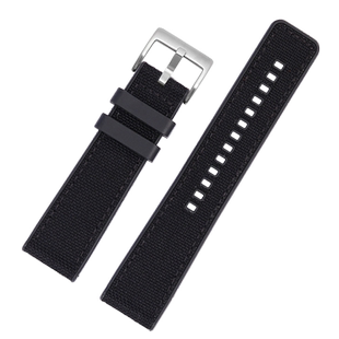 适配天梭1853速敢黑武士T125617A帆布防水硅胶底T125手表带22mm男