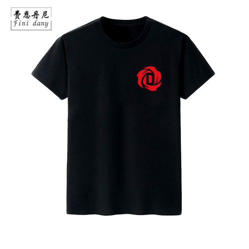 Fini dany/费恩丹尼篮球运动罗斯T恤男宽松大码肥佬休闲潮夏体恤