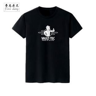 游戏Fallout 4 辐射4t恤 pipboy Vault-tec周边 夏装短袖t恤