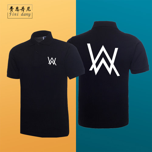 Alan Walker艾伦沃克街头潮oversizePOLO衫立领T恤短袖男大码