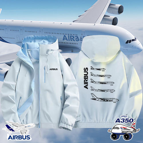 空中客车空客衣服定制航空AIRBUS飞行员男连帽冲锋衣外套夹克衣服