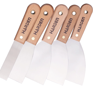 汉顿油灰刀加厚型不锈钢小铲刀填缝抹泥刀木柄腻子刀批灰刀工具