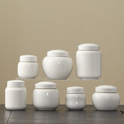 陶瓷密封罐中药罐养生罐白瓷药粉罐药粉专用蜂蜜罐药材储存罐定制