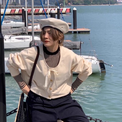 WOKERKER杏色百搭纯棉短外套